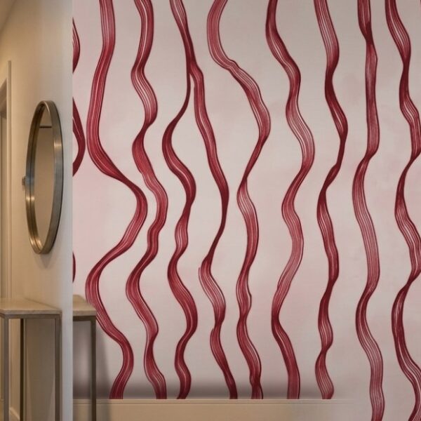 Crimson Wave Lines shown in a bedroom