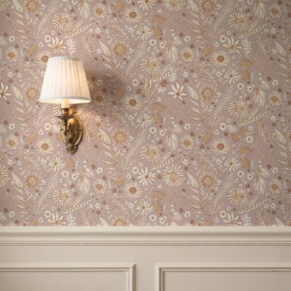 Bohemian Oasis in Rose Wallpaper shown in a room