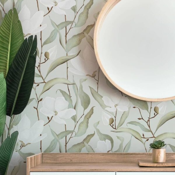 Magnolia Lane Wallpaper shown in a room