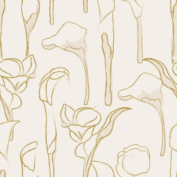 Sculptural Calla Lilies with Gold Tones