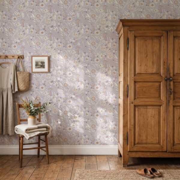 Bohemian Oasis Light Purple shown in a room, provided by the artist