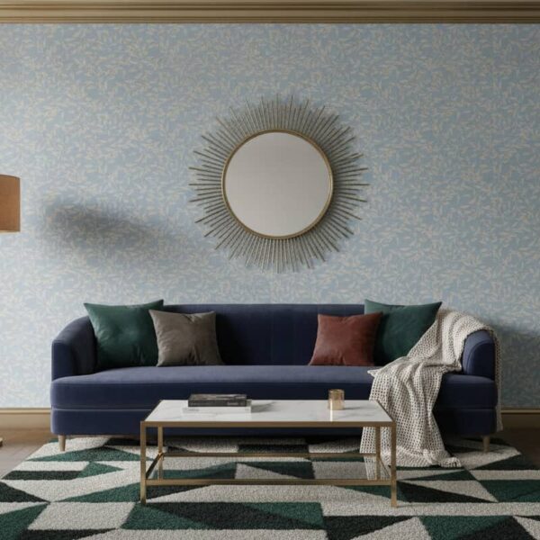 Cottage charm Winding Leaves wallpaper in a Art Deco room