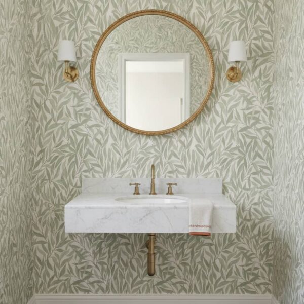 Great Willow Green Neutral - Canadian-made Avalon Collection wallpaper from Wallpaper Online Canada