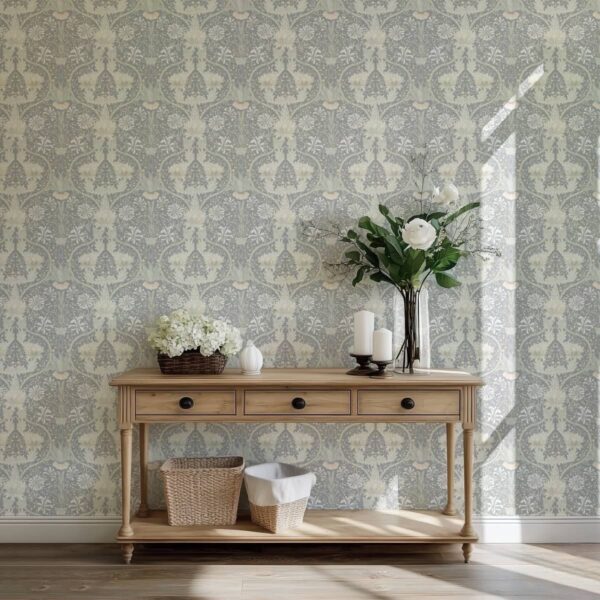 Honeysuckle Inspired William Morris - Cool Tone - Small Scale shown in a room