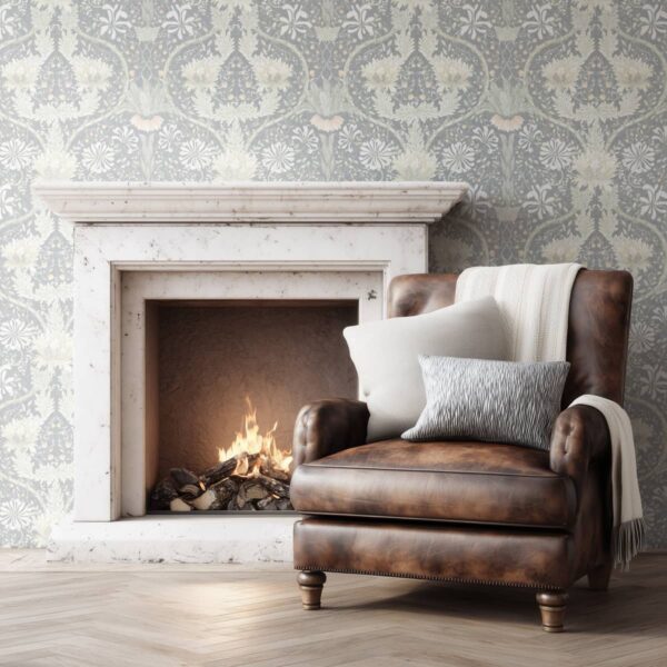Honeysuckle Inspired William Morris - Cooler Tone - Large Scale shown in a room
