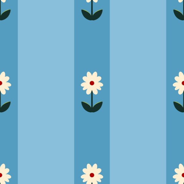 White Flower Stripe Pattern