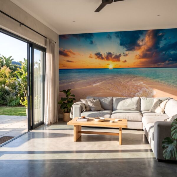 Mural Grace Bay shown in a living room