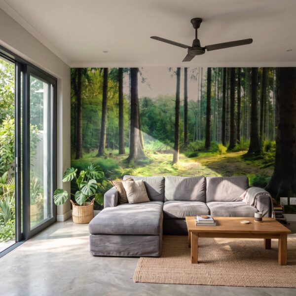 Mural Forest Floor shown in a living room