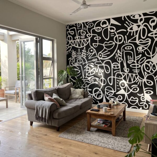 Mural Doodle Toon shown in a living room