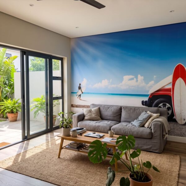 Mural Elemental Rayle shown in a living room