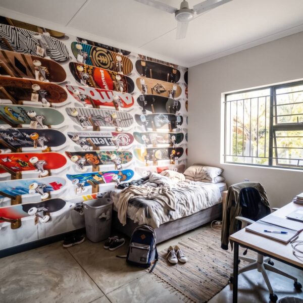 Mural Skateboard Dreams shown in a bedroom