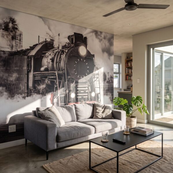 Mural Locomoto shown in a living room