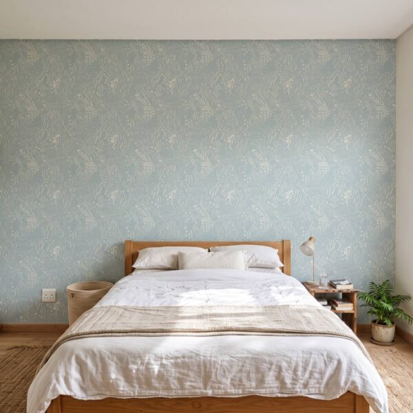 Windy Meadow Turquoise Wallpaper