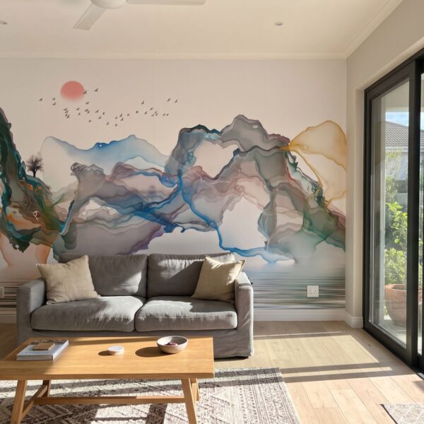 Mural Unity in Light shown in a living room