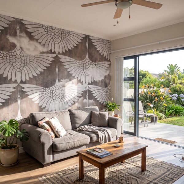 Mural Inspired Snow shown in a living room