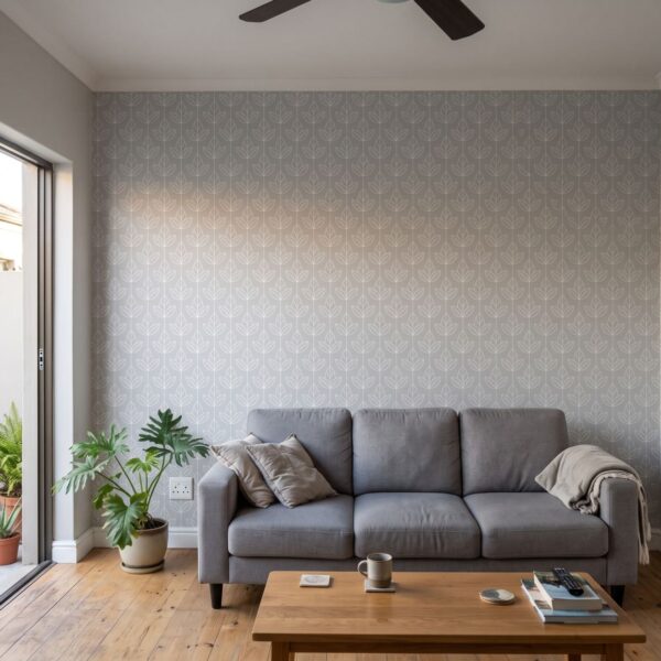 Tulip Chain Wallpaper shown in a living room