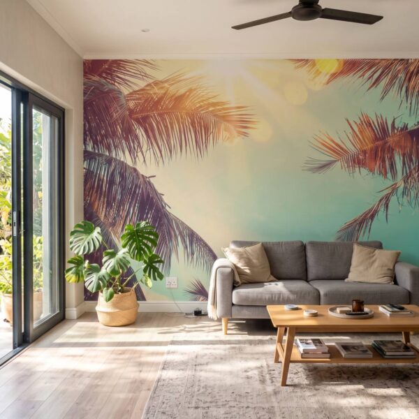 Mural Pulse Palma shown in a living room