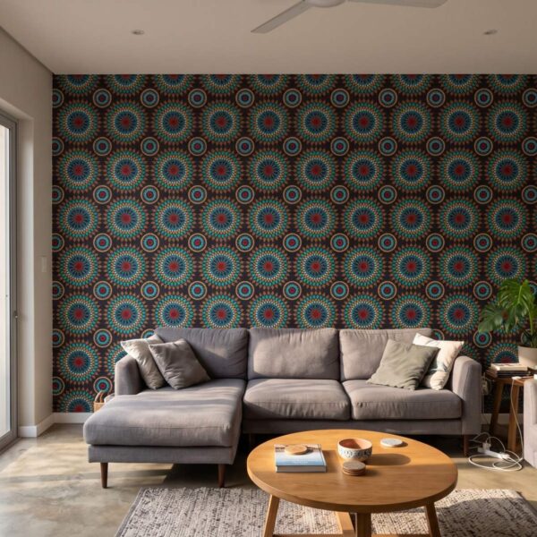 Mombela Wallpaper shown in a living room