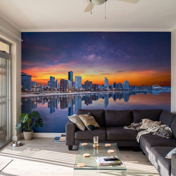 Mural Soul Reflection shown in a living room