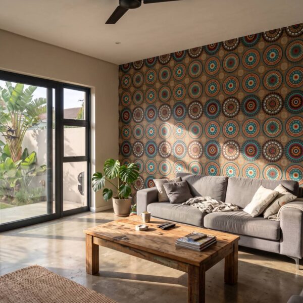 Cairo Wallpaper shown in a living room