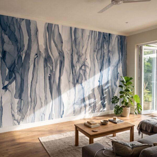 Mural Precipitation shown in a living room