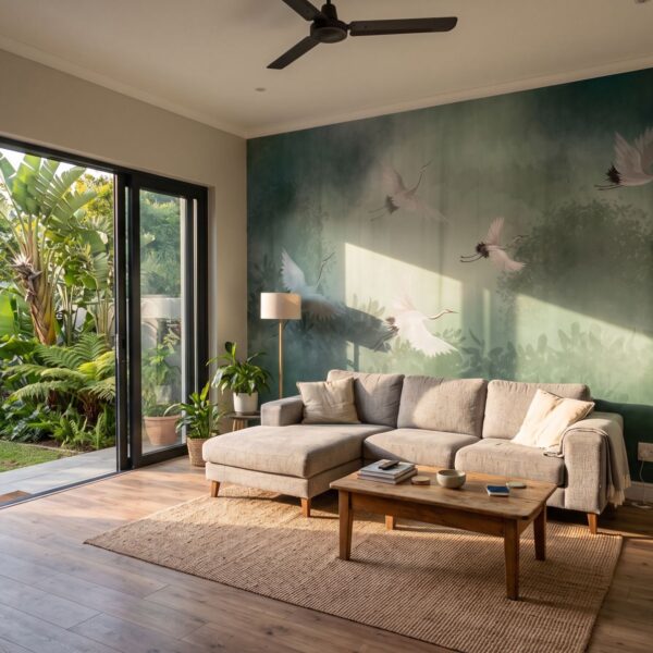 Mural Migration shown in a living room