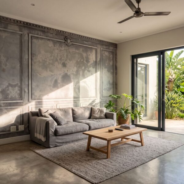 Mural Panel Memories shown in a living room