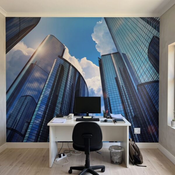 Mural City Heights shown in a home office