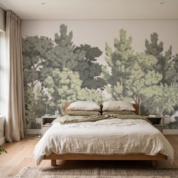 Mural Drangle Forest shown in a bedroom