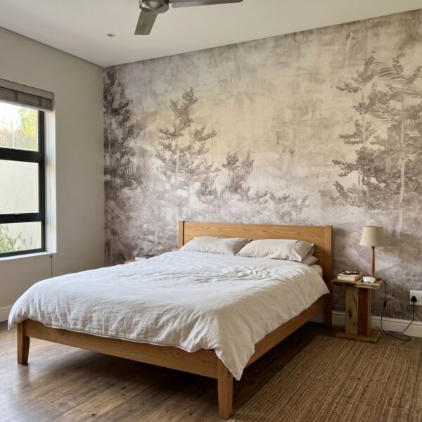 Mural Drake Forest shown in a bedroom