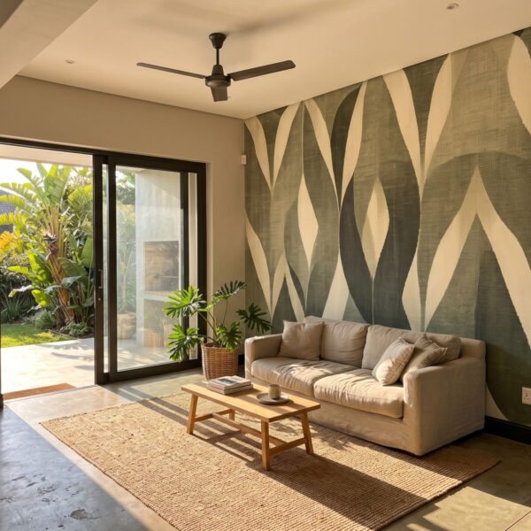 Mural Leafy Elegance shown in a living room