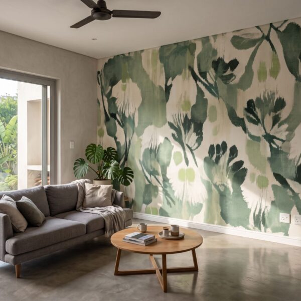 Mural Ethereal Earth Abstraction shown in a living room