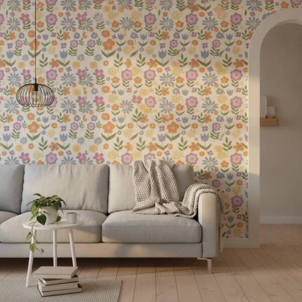 70's Floral - Canadian-made Retro Revival wallpaper from Wallpaper Online Canada