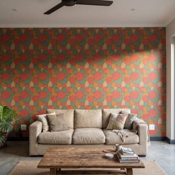 Kampala Wallpaper shown in a living room