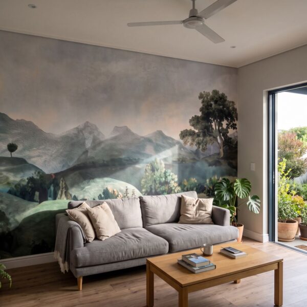 Tree Atop a Hill in Oil shown in a living room