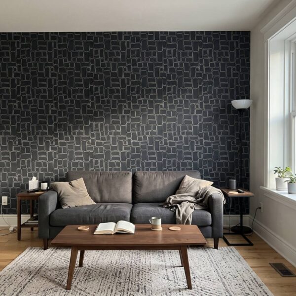 Stone wall in dark grey