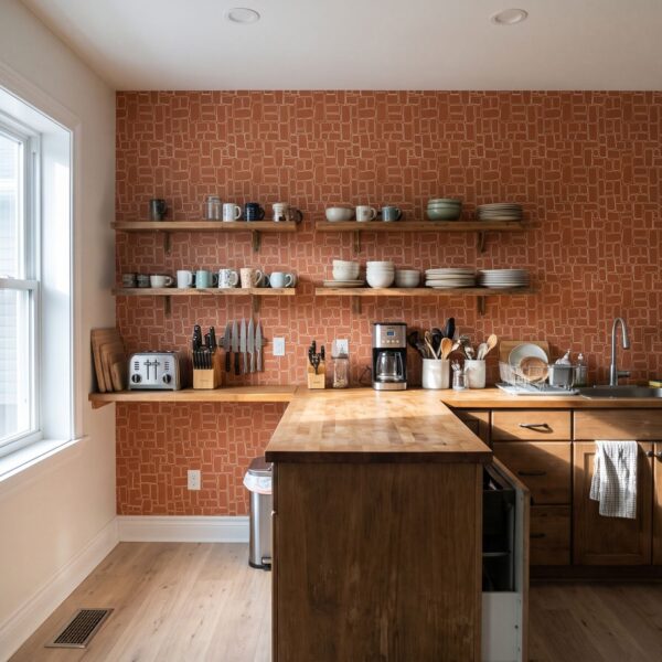 Stone wall in terracotta
