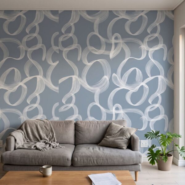 Ether Flow Mural shown in a living room