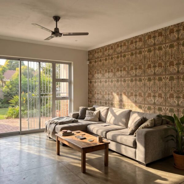 Elephants Under the Palms shown in a living room