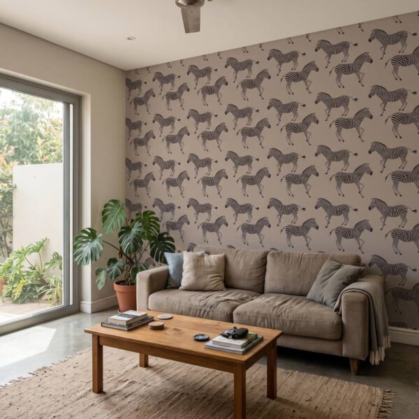 Kala Nude Wallpaper shown in a living room