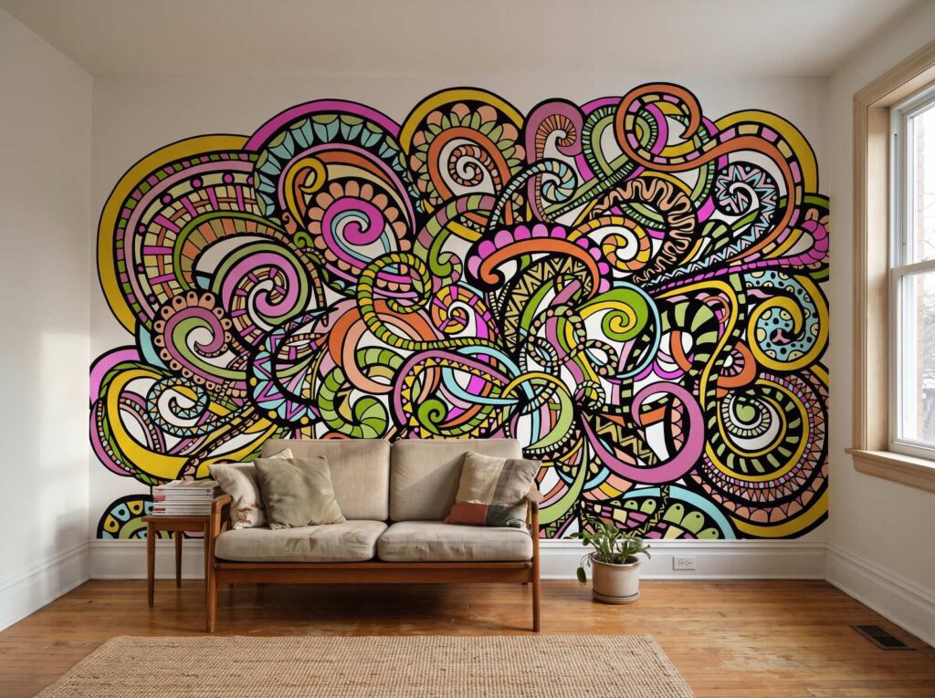 Mural References Ribbons Galore Mural » Wallpaper Online Canada