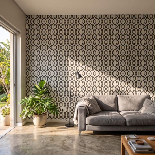 Pizazz Trellis Ink shown in a living room