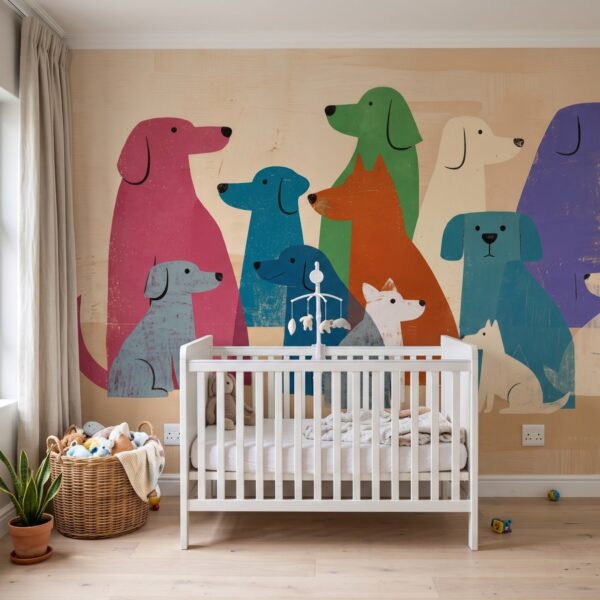 Playful Pups Parade shown in a nursery