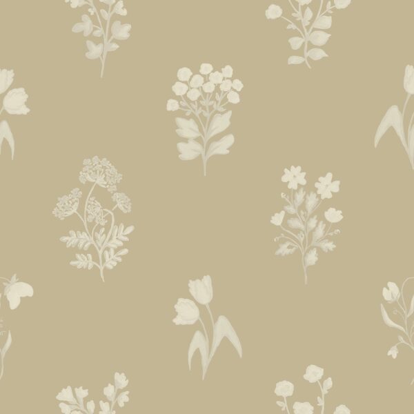 Florals in Beige Ivory