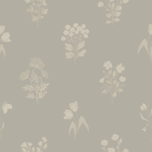 Florals in Grey Beige