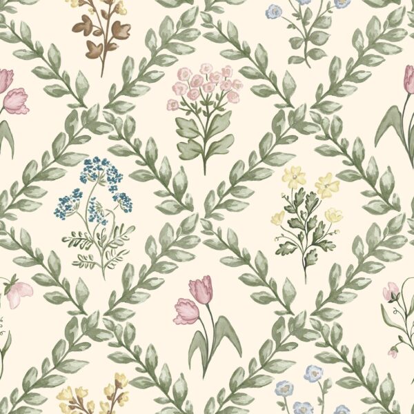 Floral Trellis in Cream