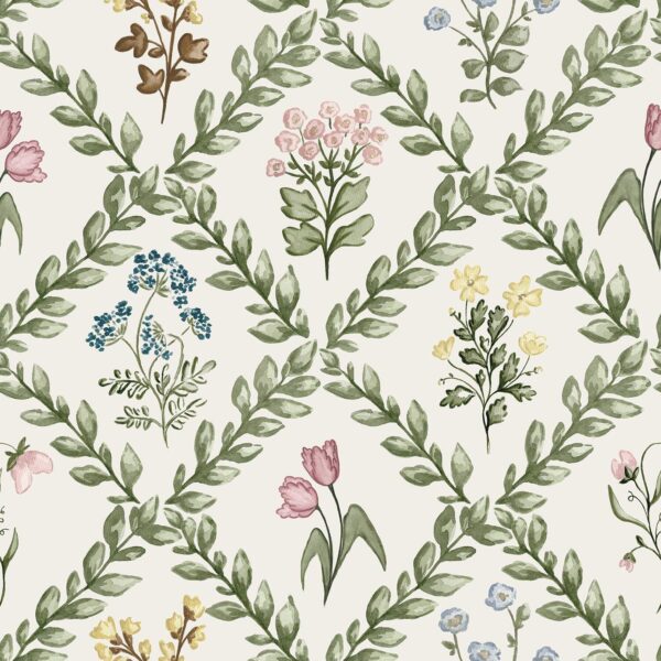 Floral Trellis in Ivory