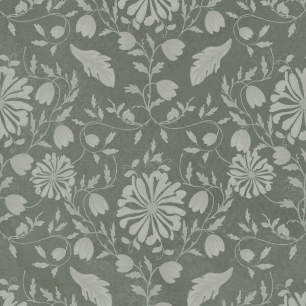 Florence Florals in Pebble Green
