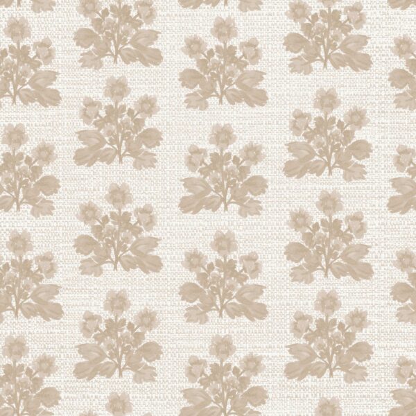 Folk Flowers Block Print in Beige