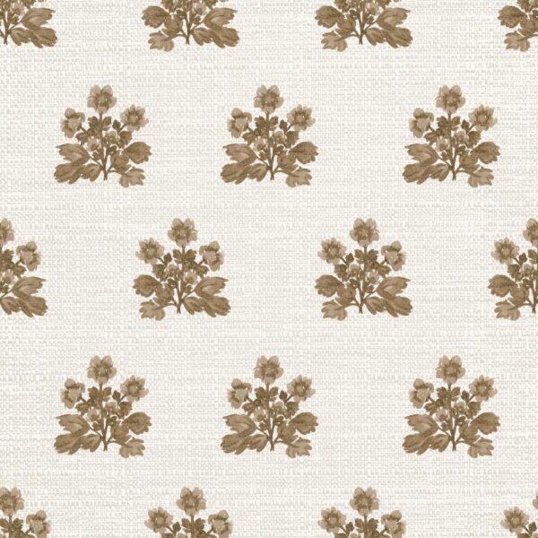 Folk Flowers Block Print in Musky Brown 1